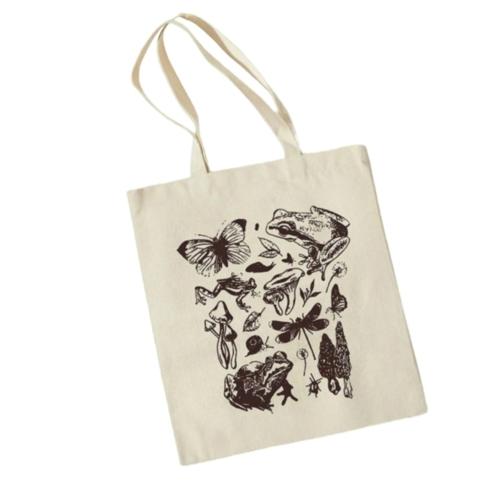Fairycore Butterfly & Frog Graphic Shopper Bag - Picture 8 of 8
